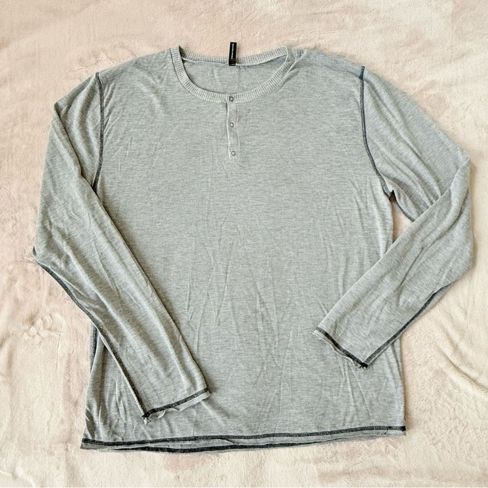 Sovereign Code Mens Shirt Longsleeve Knit Stretchy Grey Casual  XXL